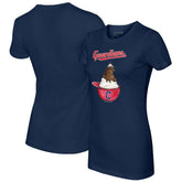 Cleveland Guardians Tiny Turnip Women's Sundae Helmet T-Shirt - Navy