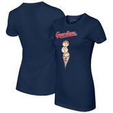 Cleveland Guardians Tiny Turnip Women's Triple Scoop T-Shirt - Navy