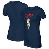 Minnesota Twins Tiny Turnip Women's Triple Scoop T-Shirt - Navy
