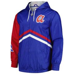 Atlanta Braves Undeniable Full-Zip Hoodie Windbreaker Jacket - Royal | Mitchell & Ness