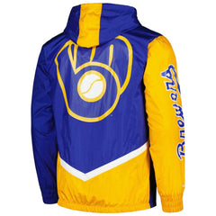 Milwaukee Brewers Undeniable Full-Zip Hoodie Windbreaker Jacket - Royal | Mitchell & Ness