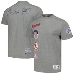 St. Louis Cardinals Cooperstown Collection City Collection T-Shirt - Heather Gray | Mitchell & Ness