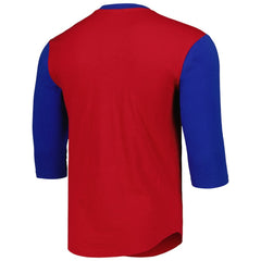 Chicago Cubs Cooperstown Collection Legendary Slub Henley 3/4-Sleeve T-Shirt - Red | Mitchell & Ness