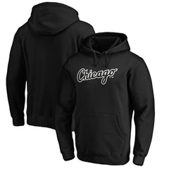 Chicago White Sox Official Wordmark Fitted Pullover Hoodie - Black