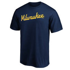 Milwaukee Brewers Official Team Wordmark T-Shirt - Navy