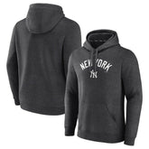 New York Yankees Team Lock Up Wordmark Pullover Hoodie - Charcoal