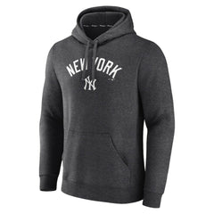 New York Yankees Team Lock Up Wordmark Pullover Hoodie - Charcoal