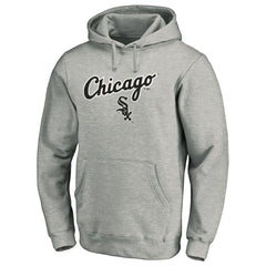 Chicago White Sox Team Lock Up Wordmark Pullover Hoodie - Gray