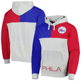 Philadelphia 76ers Tie-Breaker Pullover Hoodie sale - Heather Gray | Mitchell & Ness discount