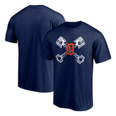 Detroit Tigers Crossed Pistons T-Shirt - Navy