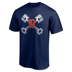 Detroit Tigers Crossed Pistons T-Shirt - Navy