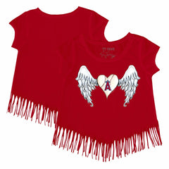 Los Angeles Angels Tiny Turnip Girls Youth Angel Wings Fringe T-Shirt - Red