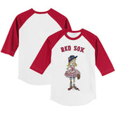 Boston Red Sox Tiny Turnip Youth Babes 3/4-Sleeve Raglan T-Shirt - White/Red