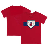 Los Angeles Angels Tiny Turnip Youth Base Stripe T-Shirt - Red