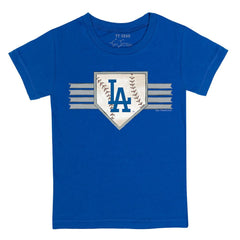 Los Angeles Dodgers Tiny Turnip Youth Base Stripe T-Shirt - Royal