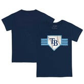 Tampa Bay Rays Tiny Turnip Youth Base Stripe T-Shirt - Navy