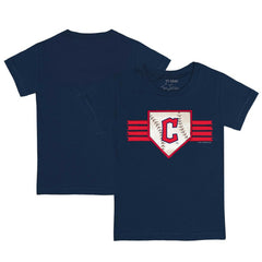 Cleveland Guardians Tiny Turnip Youth Base Stripe T-Shirt - Navy