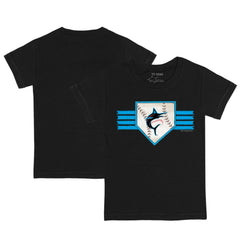 Miami Marlins Tiny Turnip Youth Base Stripe T-Shirt - Black