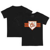 Baltimore Orioles Tiny Turnip Youth Base Stripe T-Shirt - Black