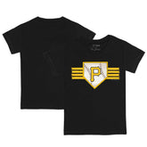 Pittsburgh Pirates Tiny Turnip Youth Base Stripe T-Shirt - Black