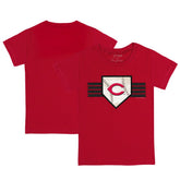 Cincinnati Reds Tiny Turnip Youth Base Stripe T-Shirt - Red