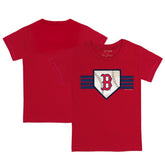 Boston Red Sox Tiny Turnip Youth Base Stripe T-Shirt - Red