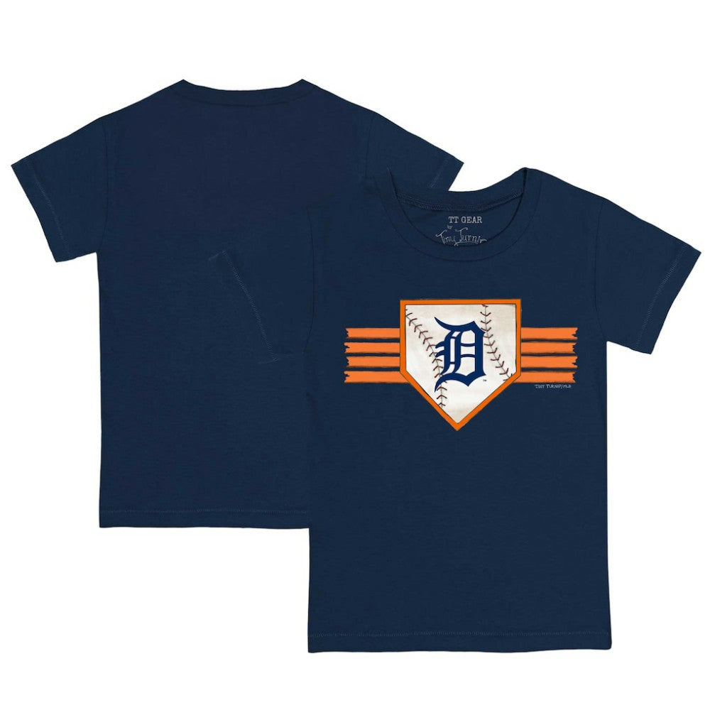 Detroit Tigers Tiny Turnip Youth Base Stripe T-Shirt - Navy