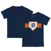 Detroit Tigers Tiny Turnip Youth Base Stripe T-Shirt - Navy