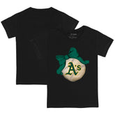Athletics Tiny Turnip Youth Baseball Bow T-Shirt - Black