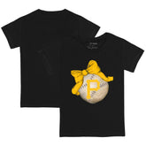 Pittsburgh Pirates Tiny Turnip Youth Baseball Bow T-Shirt - Black