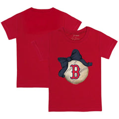 Boston Red Sox Tiny Turnip Youth Baseball Bow T-Shirt - Red