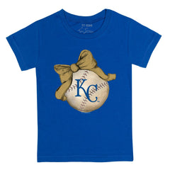 Kansas City Royals Tiny Turnip Youth Baseball Bow T-Shirt - Royal