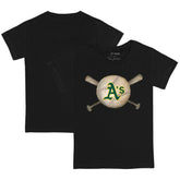 Athletics Tiny Turnip Youth Baseball Cross Bats T-Shirt - Black