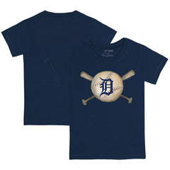 Detroit Tigers Tiny Turnip Youth Baseball Cross Bats T-Shirt - Navy
