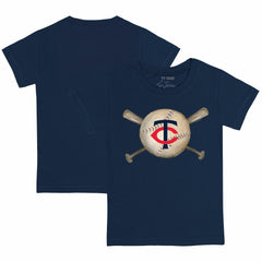 Minnesota Twins Tiny Turnip Youth Baseball Cross Bats T-Shirt - Navy