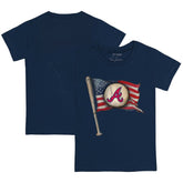 Atlanta Braves Tiny Turnip Youth Baseball Flag T-Shirt - Navy