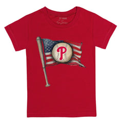 Philadelphia Phillies Tiny Turnip Youth Baseball Flag T-Shirt - Red