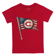Cincinnati Reds Tiny Turnip Youth Baseball Flag T-Shirt - Red