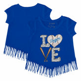 Los Angeles Dodgers Tiny Turnip Girls Youth Baseball Love Fringe T-Shirt - Royal