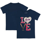 Atlanta Braves Tiny Turnip Youth Baseball Love T-Shirt - Navy