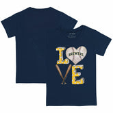 Milwaukee Brewers Tiny Turnip Youth Baseball Love T-Shirt - Navy