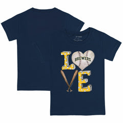 Milwaukee Brewers Tiny Turnip Youth Baseball Love T-Shirt - Navy