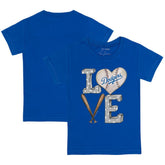 Los Angeles Dodgers Tiny Turnip Youth Baseball Love T-Shirt - Royal
