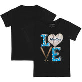 Miami Marlins Tiny Turnip Youth Baseball Love T-Shirt - Black