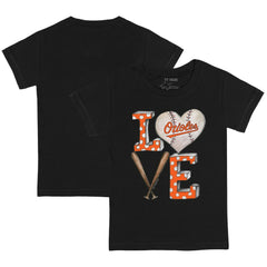 Baltimore Orioles Tiny Turnip Youth Baseball Love T-Shirt - Black