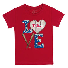 Philadelphia Phillies Tiny Turnip Youth Baseball Love T-Shirt - Red