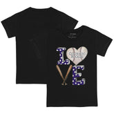 Colorado Rockies Tiny Turnip Youth Baseball Love T-Shirt - Black
