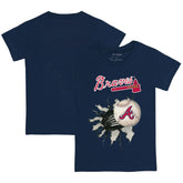 Atlanta Braves Tiny Turnip Youth Baseball Tear T-Shirt - Navy