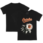 Baltimore Orioles Tiny Turnip Youth Baseball Tear T-Shirt - Black