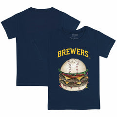 Milwaukee Brewers Tiny Turnip Youth Burger T-Shirt - Navy
